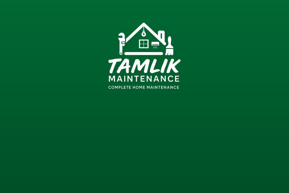 The Tamlik Maintenance mark: a house drawn from a wrench, screwdriver and brush, on the division green.