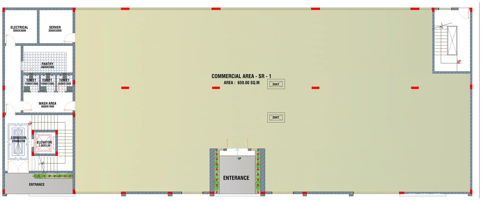Ground floor plan, Commercial Building 1